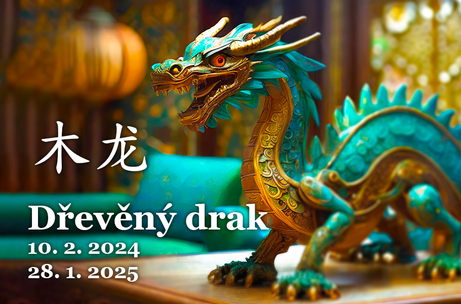 čínský dřevěný drak 10. 2. 2024 – 28. 1. 2025, AI generated