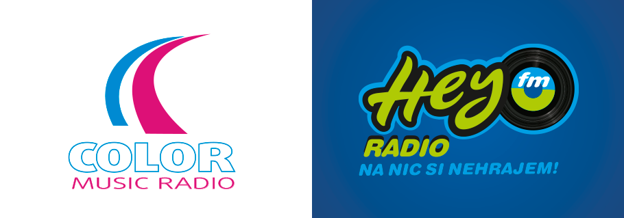Loga radio Color Music a Hey radio Loga radio Color Music a Hey radio