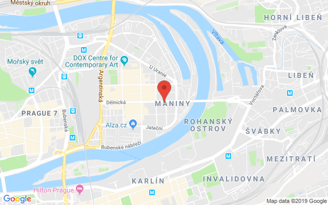 Google map: Dělnická 54, Praha 7
