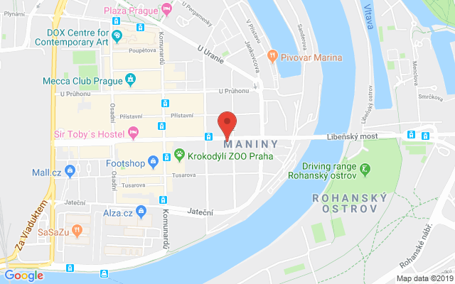 Google map: Dělnická 54, 170 00 Praha 7