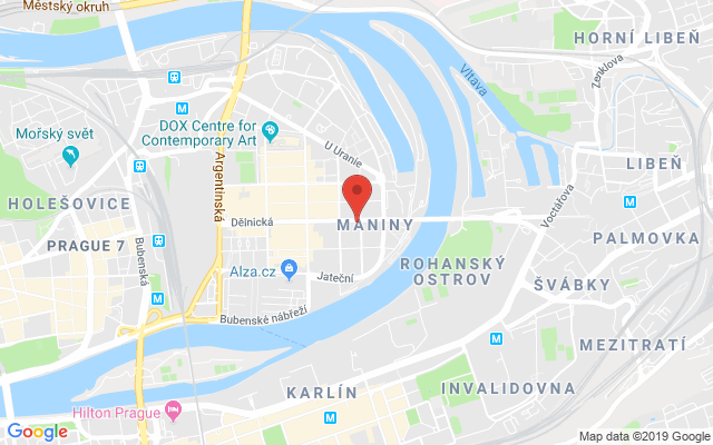 Google map: Dělnická 54, Praha 7