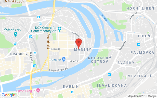 Google map: Dělnická 54, Praha 7